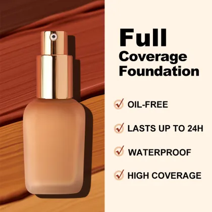 Vegan Waterproof Liquid Foundation: Private Label Organic Cosmetics Moisturizer Concealer for Dark Skin