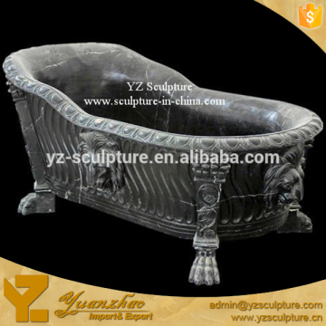 beautiful black marble freestanding bathtub sculpture for home use