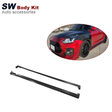 Splitter skirt sisi serat karbon untuk Suzuki Swift ZC33S