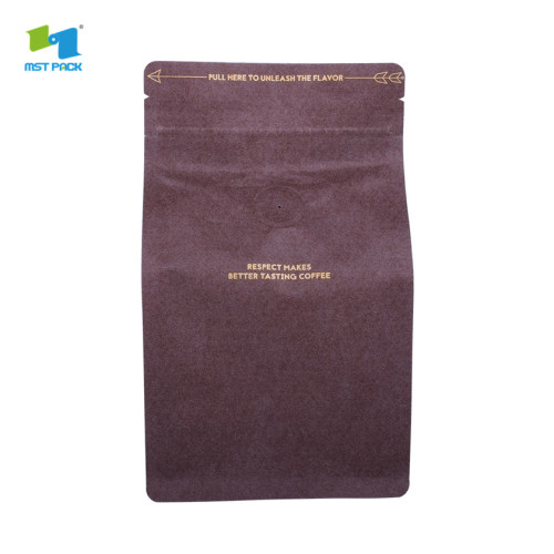 Flat square bottom Food Grade Moisture Proof Packaging Plastic coffee Bag