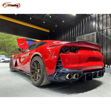 MSY Style Dry Carbon Fiber 3 Parts Set with LED Brake Light Replacement for Ferrari 812 2017-2022
