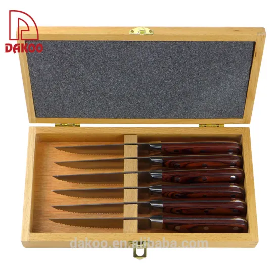 pakka wood forged 6 Pcs 4.5" Steak Knife Set