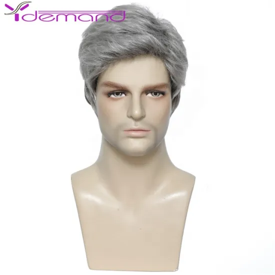 Wholesale Synthetic Full Wig Grey Daily Wigs Short Straight Ombre Brown Hair Y Demand Men One Styles With Lace