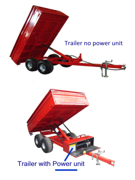 2TR4WM Rear Tipper Tractor Box Trailer with hydraulic power unit
