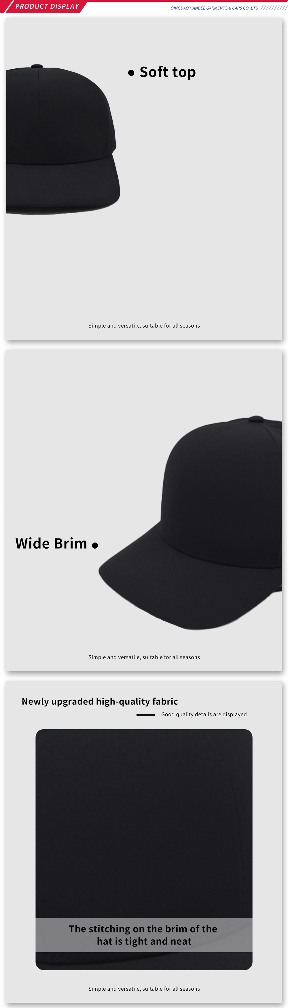 Premium Black Seamless Baseball Cap Style