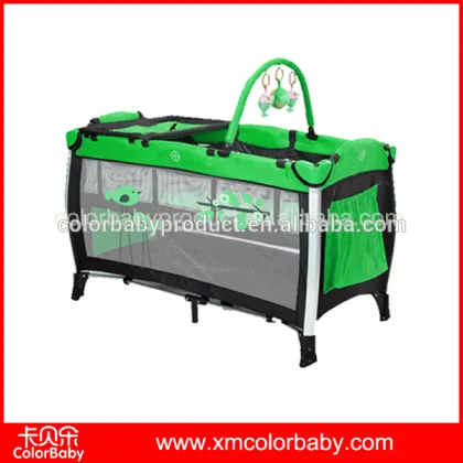 Aluminum baby crib with toys, adult baby crib