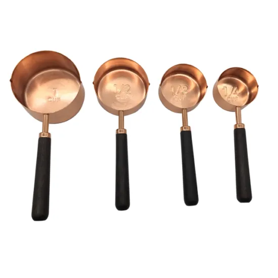 Stainless Steel Measuring Spoon Set with Wooden Handle