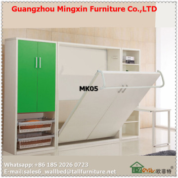 Guangzhou wall bed producer wood mechanism bed computer desk folding bed