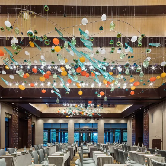 Colorful Aristic Decoration Hotel Chandelier Banquet Hall