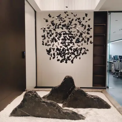 Modern Black Chandelier for Art Gallery and Salon Lighting