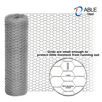 Malha de arame de ferro hexagonal de 3/8 de polegada