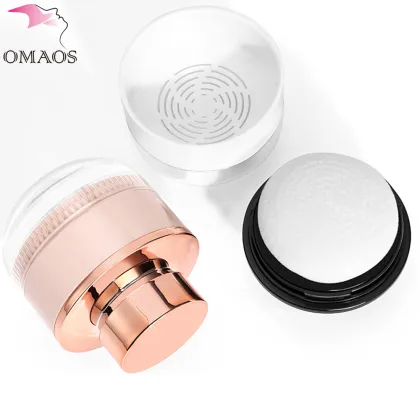 Luxury Black Rose Gold Ball Empty Loose Powder Container with Powder Puff