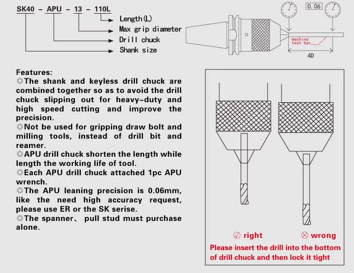 sk apu drill chuck