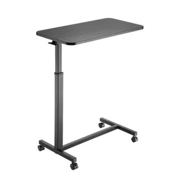 Wooden Height Adjustable Black Hotel Sofa Workstation with Wheels