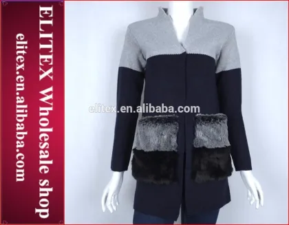 Wholesale big pocket fashion sweater woman winter jacket