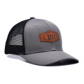Oem aangepaste lederen patch trucker hoed