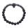 Bracelet en cristal de pierre naturelle noire de mode Bracelet en acier inoxydable avec perle de tête de mort 8mm