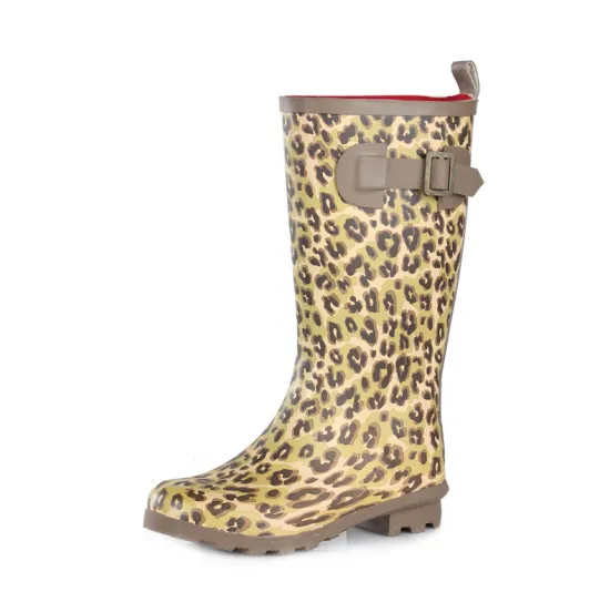 Hot Selling Leopard Print Ladies' Fashion Gumboot