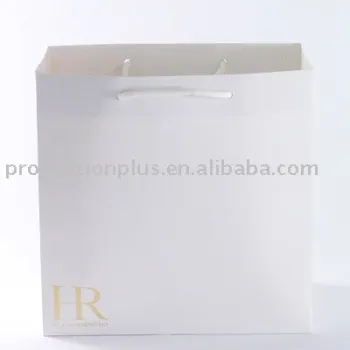 Prinited Paper carrier shopping bags with cord handles