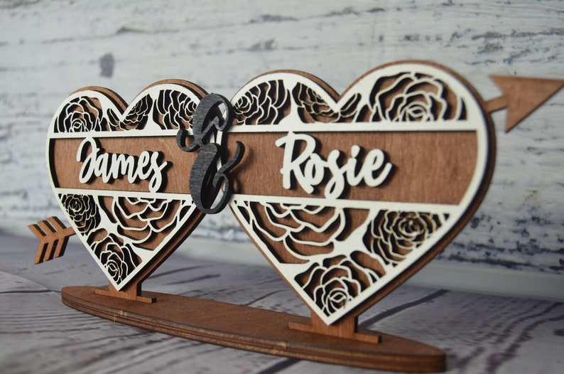 Corazón personalizado de madera personalizada