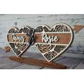 Custom Personalised Wooden Couples Heart