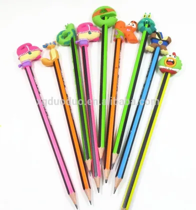 Cartoon customized pen topper/ rubber letter pencil topper/ PVC pencil topper
