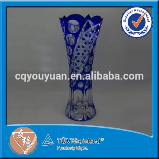 China beautiful large blue colored art glass vases