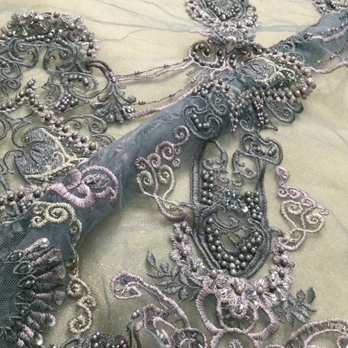 Classical Handwork Pearl Embroidery Lace