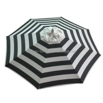9 ft Garden Umbrella Canopy Replacement - Black White Stripes Round Octagon Patio Umbrella Cover
