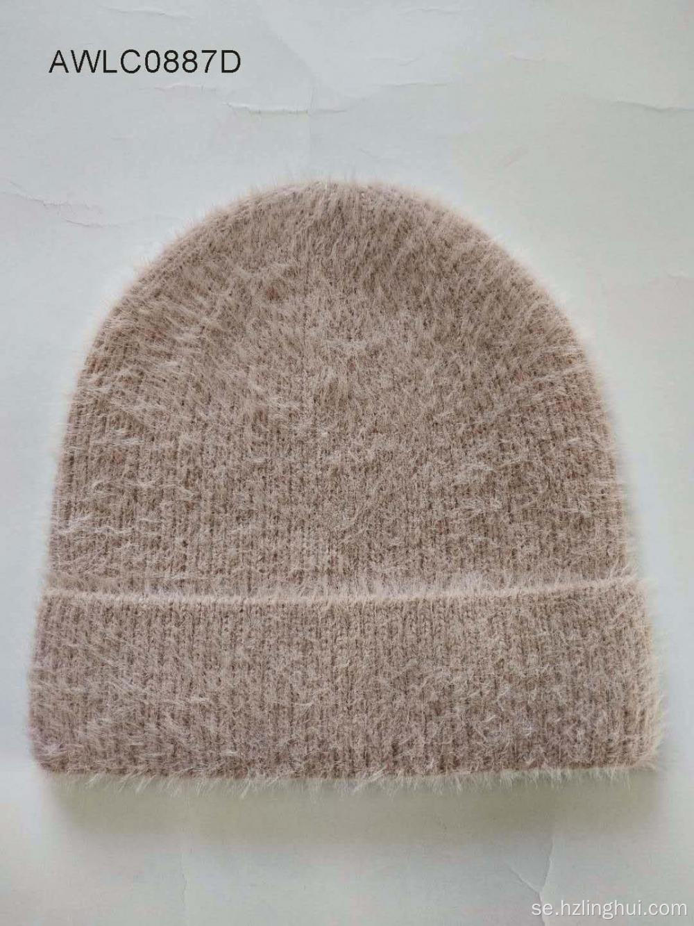 Vinter beanie hattar stickad manschetterskall lock