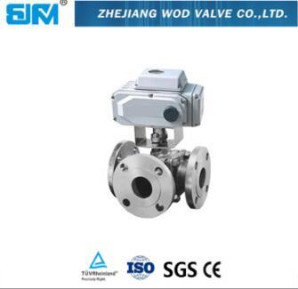 304 valvulas electric flange 3way ball valve