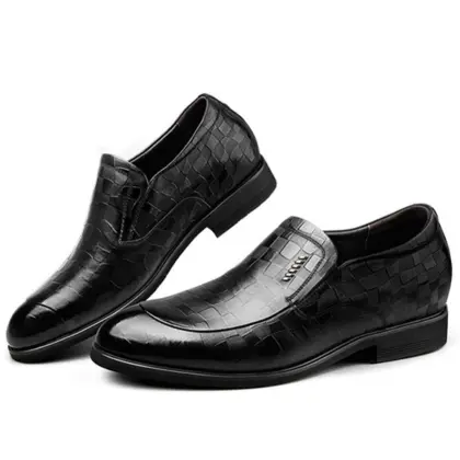 Height increasing elevator shoes genuine leather dress shoes