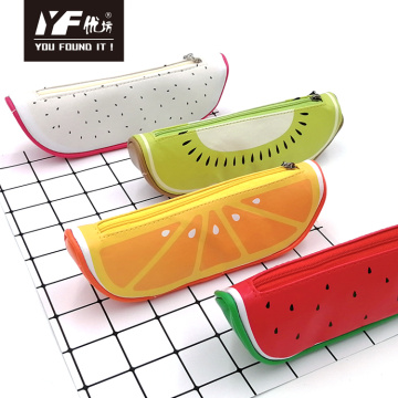 Estuche de lápices de cuero PU colorido estilo fruta impermeable