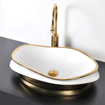 Glossy Gold Plated Art Wash Basin - Luxury Bathroom Sink