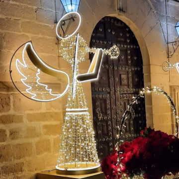2022 New Design Factory LED 3D Sculpture Angel Motif Light for Festival Decoration