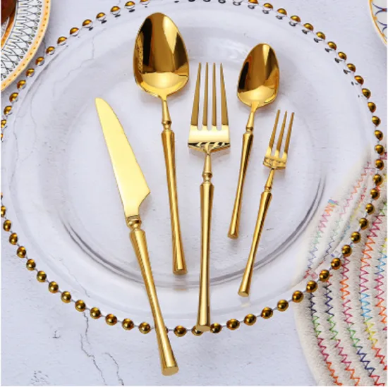 Stainless Steel Rose Gold Wedding Cutlery