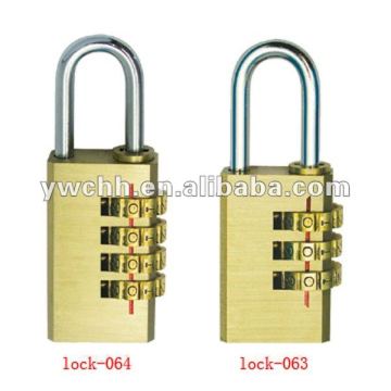 Resettable combination padlock brass lock