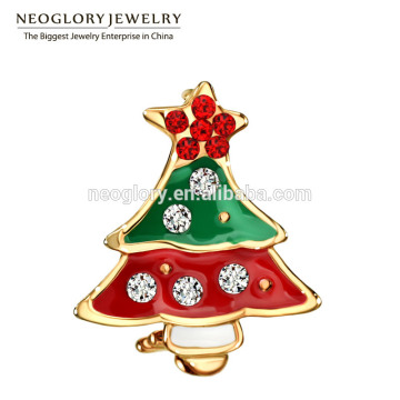 Neoglory Champagne Gold Plated Czech Rhinestone Fashion Brooch Tree Jewelry Present Gift 2016 New Hot Selling