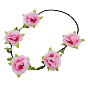 Pink flower elastic string new arrival chic headbands, OEM/ODM/small orders are welcome