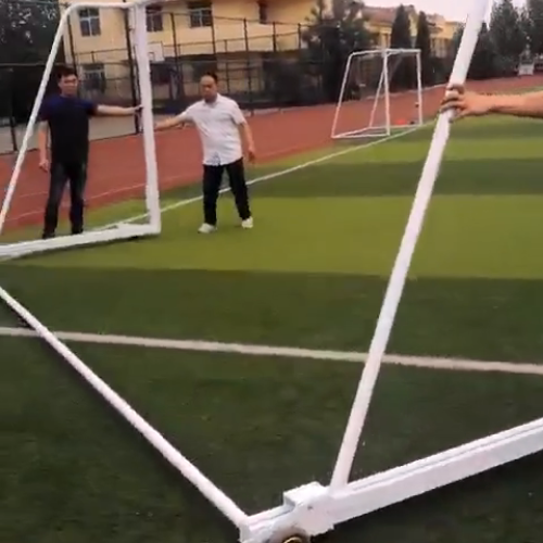 Portable Movable Aluminum Alloy Soccer Goal with Wheels