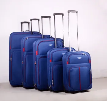 21 26 29 32 Inch Grid Fabric Lined Trolley Luggage Suitcase Set with 2 Wheels - 5 Pcs Set