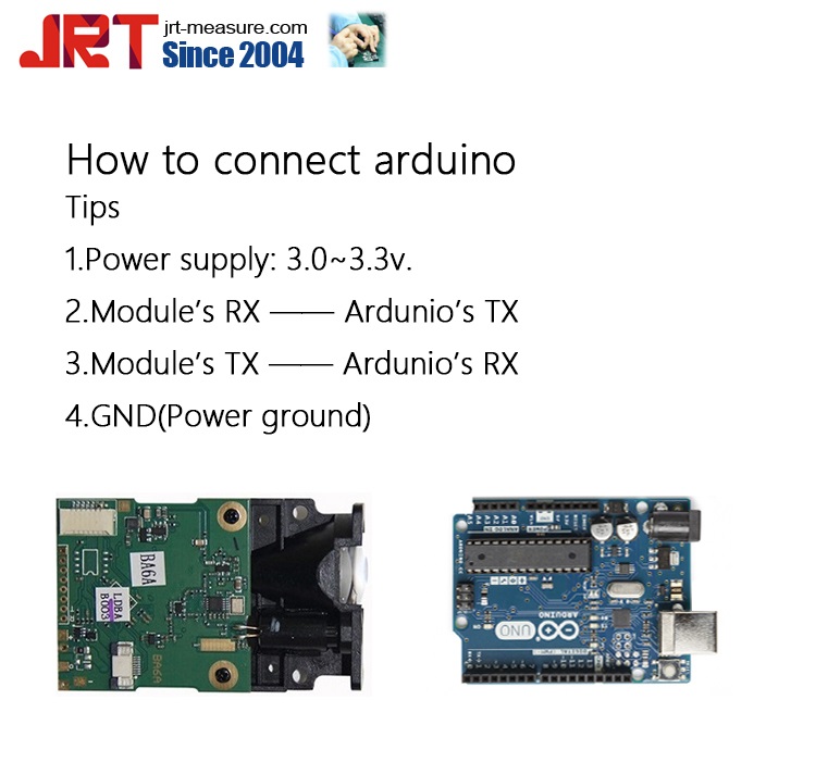 How to connected 150m Laser Measure Sensor with Arduino