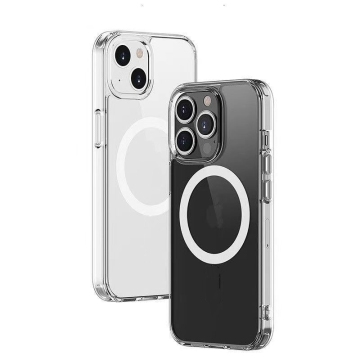 Transparent Magnetic Wireless Charger Acrylic Phone Cases for iPhone 16, 15, 14, 13 Pro Max and Samsung S25 Ultra