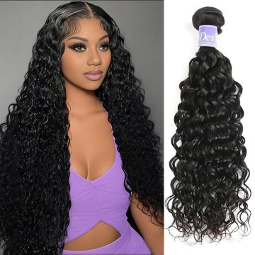 Water wave 13x6 lace front natural black human hair wig 22‑36inch