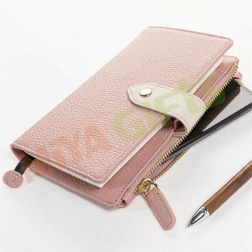 Pu Leather A6B6A7 Journal with Zippered Pockets and Credit Card Slots