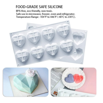Food Grade Diamond Heart Silicone Mold for Cake