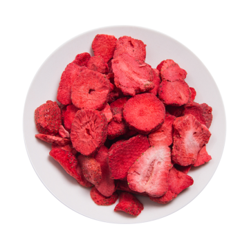 Leisure and Healthy Snacks: Oatmeal Snowflake Crumble Baking Ingredients & Freeze-dried Fruits like Strawberry Slices