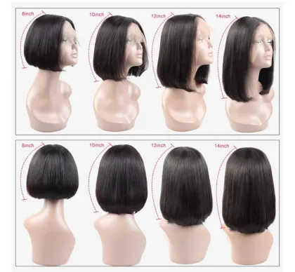 Transparent lace bob wigs brazilian short straight bob wigs human hair bob wig