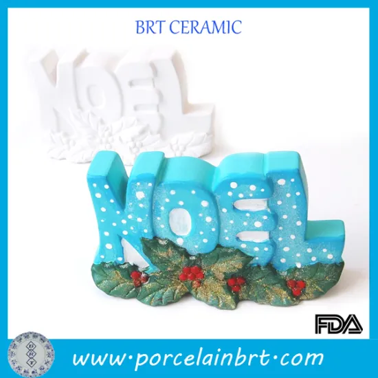 Wholesale White NOEL Shape Ceramic Bisque