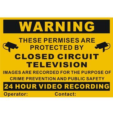 Surveillance/CCTV/Security Sign, Used for Outdoor, Made of Aluminum and Plastic Panel
